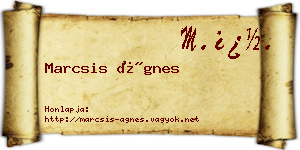 Marcsis Ágnes névjegykártya